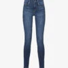 GOOD AMERICAN Good Legs Skinny High-rise Stretch Cotton-blend Jeans -Ress Clothing Shop 1073 3005368 GAGL899 BLUE004 M