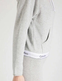 Calvin Klein Modern Cotton Zip-up Cotton-jersey Hoody -Ress Clothing Shop 109 3003262 QS5667E 020GREYHEATHER ALT05