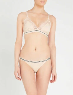 Love Stories Love Lace Velvet And Lace Bralette -Ress Clothing Shop 109 3004734 L001005204 SAND ALT01