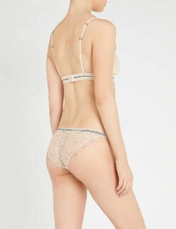 Love Stories Love Lace Velvet And Lace Bralette -Ress Clothing Shop 109 3004734 L001005204 SAND ALT02