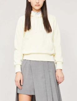 Comme Des Garçons Play Logo-embroidered Cotton-jersey Hoody -Ress Clothing Shop 143 2000022 P1T173 IVORY M