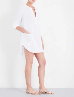 Seafolly Boyfriend Cotton Beach Shirt -Ress Clothing Shop 186 3000714 52815TO WHITE ALT01