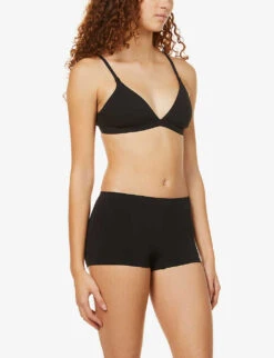 HANRO Low-rise Stretch-jersey Shorts -Ress Clothing Shop 218 20586386 SHORT1822 BLACK ALT01