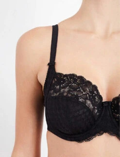 Panache Envy Stretch-lace Underwired Balconette Bra -Ress Clothing Shop 218 3003630 7285BLACK BLACK ALT05