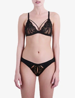 Seraphine Silk-satin And Lace Triangle Bra 10 Seraphine Silk-satin And Lace Triangle Bra -Ress Clothing Shop 271 3004739 SER00401 BLACK ALT01