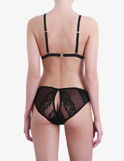 Seraphine Silk-satin And Lace Triangle Bra 12 Seraphine Silk-satin And Lace Triangle Bra -Ress Clothing Shop 271 3004739 SER00401 BLACK ALT03