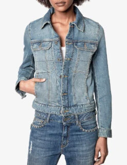 Zadig & Voltaire Kioky Faded Stretch-denim Jacket 11 Zadig & Voltaire Kioky Faded Stretch-denim Jacket -Ress Clothing Shop 669 10175 PWGCT3403F BLEU ALT01
