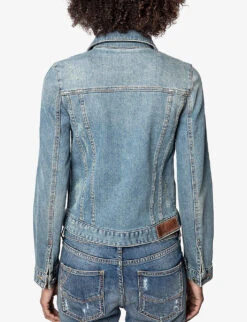 Zadig & Voltaire Kioky Faded Stretch-denim Jacket 12 Zadig & Voltaire Kioky Faded Stretch-denim Jacket -Ress Clothing Shop 669 10175 PWGCT3403F BLEU ALT02