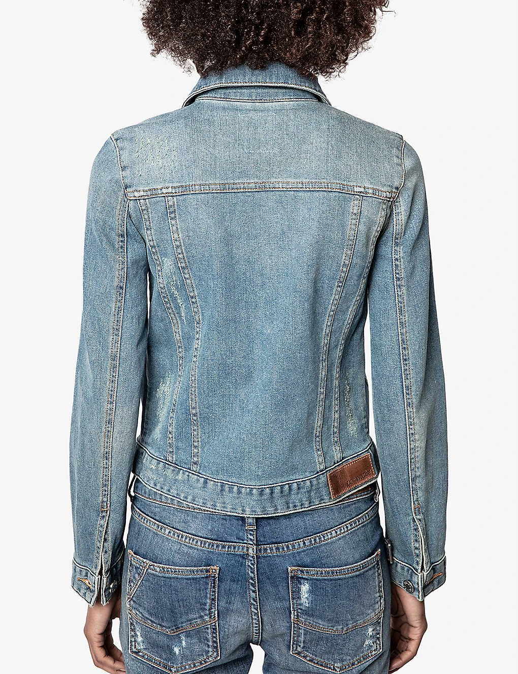 Zadig & Voltaire Kioky Faded Stretch-denim Jacket 6 Zadig & Voltaire Kioky Faded Stretch-denim Jacket - Image 4