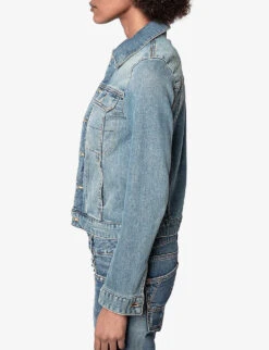 Zadig & Voltaire Kioky Faded Stretch-denim Jacket 13 Zadig & Voltaire Kioky Faded Stretch-denim Jacket -Ress Clothing Shop 669 10175 PWGCT3403F BLEU ALT03