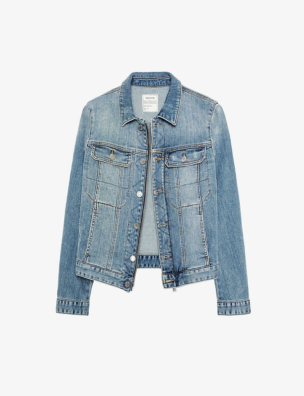 Zadig & Voltaire Kioky Faded Stretch-denim Jacket 4 Zadig & Voltaire Kioky Faded Stretch-denim Jacket - Image 2