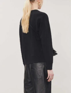 Zadig & Voltaire Logo-embellished Cotton-jersey Sweatshirt -Ress Clothing Shop R00007893 NOIR ALT02