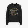 Zadig & Voltaire Logo-embellished Cotton-jersey Sweatshirt -Ress Clothing Shop R00007893 NOIR ALT10