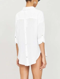 Seafolly Classic Cotton Beach Shirt -Ress Clothing Shop R00008310 WHITE ALT02