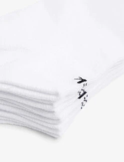 Calvin Klein Logo-embroidered Cotton-blend Socks Pack Of Three -Ress Clothing Shop R00090414 WHITE ALT01