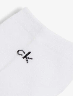 Calvin Klein Logo-embroidered Cotton-blend Socks Pack Of Three -Ress Clothing Shop R00090414 WHITE ALT02