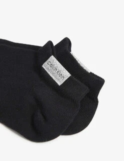 Calvin Klein Logo-embroidered Organic Cotton-blend Socks Pack Of Two -Ress Clothing Shop R00090447 BLACK ALT02