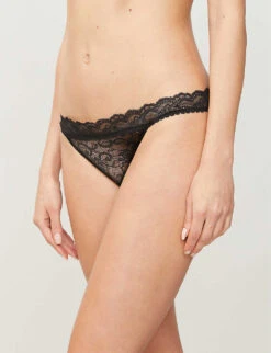 Aubade Rosessence High-rise Stretch-lace Briefs -Ress Clothing Shop R00105629 BLACK ALT03