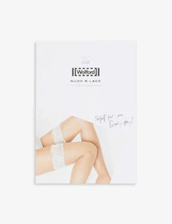 Wolford Nude 8 Floral-trim Stockings