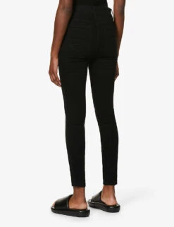 Spanx Clean Denim Skinny High-rise Stretch-denim Jeans -Ress Clothing Shop R03640972 PITCHBLACK ALT02