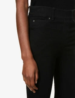 Spanx Clean Denim Skinny High-rise Stretch-denim Jeans -Ress Clothing Shop R03640972 PITCHBLACK ALT03