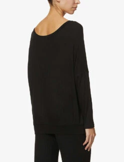 Eberjey Elon Stretch-woven Pyjama Top -Ress Clothing Shop R03667126 BLACK ALT02