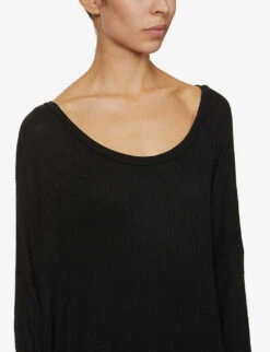 Eberjey Elon Stretch-woven Pyjama Top -Ress Clothing Shop R03667126 BLACK ALT03