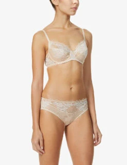 Wacoal Lace Perfection Stretch-lace Underwired Bra -Ress Clothing Shop R03667553 CAFECREME ALT01