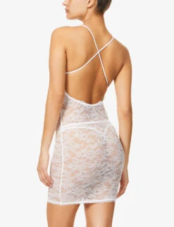 AGENT PROVOCATEUR Hinda Sheer Stretch-lace Slip Nightdress -Ress Clothing Shop R03693489 WHITE ALT03