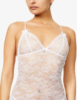 AGENT PROVOCATEUR Hinda Sheer Stretch-lace Slip Nightdress -Ress Clothing Shop R03693489 WHITE ALT04