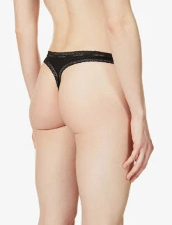 Calvin Klein Bottoms Up Mid-rise Stretch-jersey Thong 10 Calvin Klein Bottoms Up Mid-rise Stretch-jersey Thong -Ress Clothing Shop R03703748 BLACK ALT03