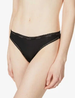 Calvin Klein Bottoms Up Mid-rise Stretch-jersey Thong 11 Calvin Klein Bottoms Up Mid-rise Stretch-jersey Thong -Ress Clothing Shop R03703748 BLACK ALT04