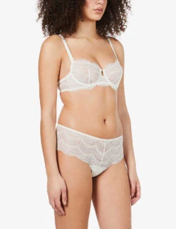 Simone Perele Karma Half-cup Stretch-lace Bra -Ress Clothing Shop R03733910 030IVORY ALT02