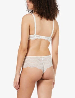 Simone Perele Karma Half-cup Stretch-lace Bra -Ress Clothing Shop R03733910 030IVORY ALT03