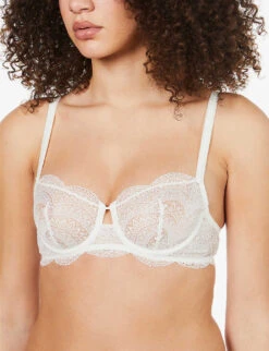 Simone Perele Karma Half-cup Stretch-lace Bra -Ress Clothing Shop R03733910 030IVORY ALT04