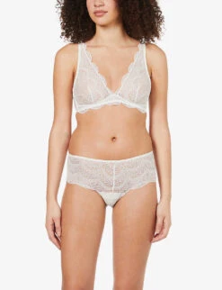 Simone Perele Karma Mid-rise Stretch-lace Briefs 8 Simone Perele Karma Mid-rise Stretch-lace Briefs -Ress Clothing Shop R03733912 030IVORY ALT01
