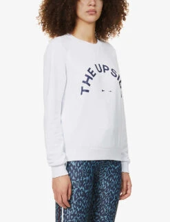 Bondi Crew Logo-print Cotton-jersey Sweatshirt -Ress Clothing Shop R03740641 WHITE ALT02