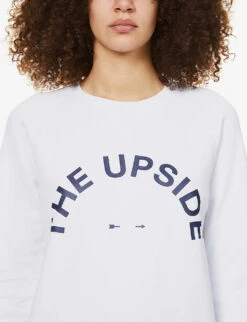 Bondi Crew Logo-print Cotton-jersey Sweatshirt -Ress Clothing Shop R03740641 WHITE ALT04