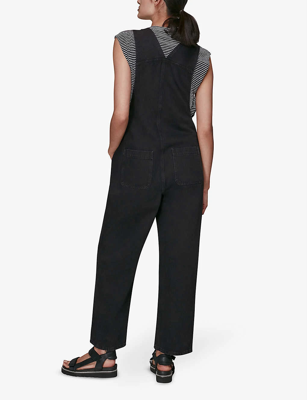 Whistles Leni Square-neck Denim Dungarees 5 Whistles Leni Square-neck Denim Dungarees - Image 3
