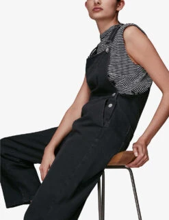 Whistles Leni Square-neck Denim Dungarees 11 Whistles Leni Square-neck Denim Dungarees -Ress Clothing Shop R03776768 BLACK ALT04