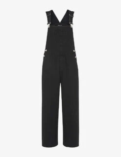 Whistles Leni Square-neck Denim Dungarees