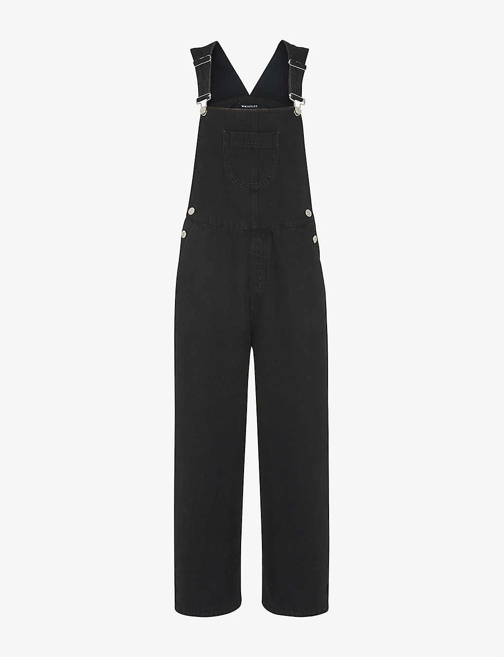 Whistles Leni Square-neck Denim Dungarees 3 Whistles Leni Square-neck Denim Dungarees