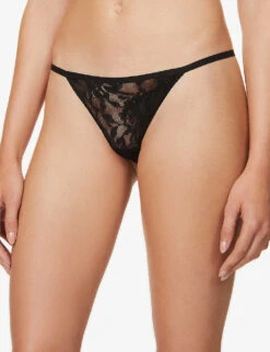 HANKY PANKY Signature High-rise Stretch-lace Thong -Ress Clothing Shop R03785071 BLACK ALT04