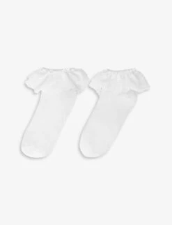 Maje Bonneterie Frilled Cotton-blend Socks