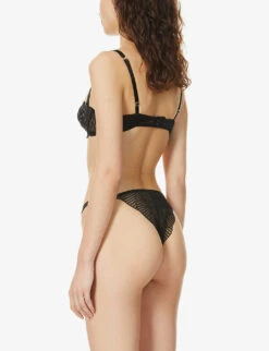 Athena Semi-sheer Stretch-woven Balconette Bra -Ress Clothing Shop R03796310 BLACK ALT03