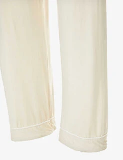 Rayon Piped Stretch-jersey Pyjama Set -Ress Clothing Shop R03800690 WARMOATWHITEPIPING ALT03