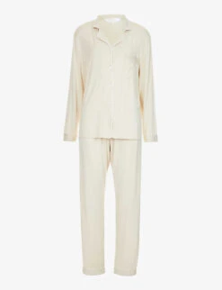 Rayon Piped Stretch-jersey Pyjama Set