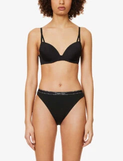 Calvin Klein CK Seductive Comfort Branded Stretch-jersey Bra 9 Calvin Klein CK Seductive Comfort Branded Stretch-jersey Bra -Ress Clothing Shop R03802028 BLACK ALT02
