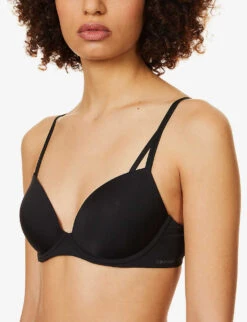 Calvin Klein CK Seductive Comfort Branded Stretch-jersey Bra 11 Calvin Klein CK Seductive Comfort Branded Stretch-jersey Bra -Ress Clothing Shop R03802028 BLACK ALT04