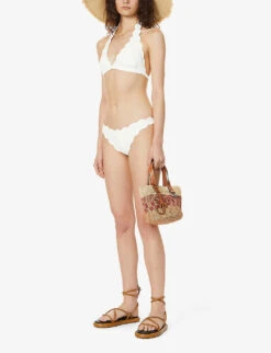 Marysia Antibes Scallop-trimmed Mid-rise Bikini Bottoms -Ress Clothing Shop R03802186 COCONUT ALT01